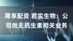 尊享配资 君实生物：公司尚无抗生素相关业务